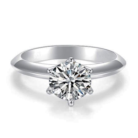 3 Carats Round Moissanite Ring 925 Sterling Silver